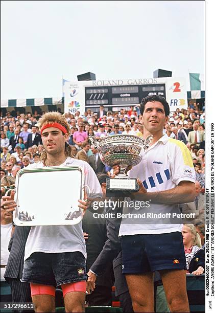 Andre Agassi and "Andres Gomez" - Roland Garros tennis tournament