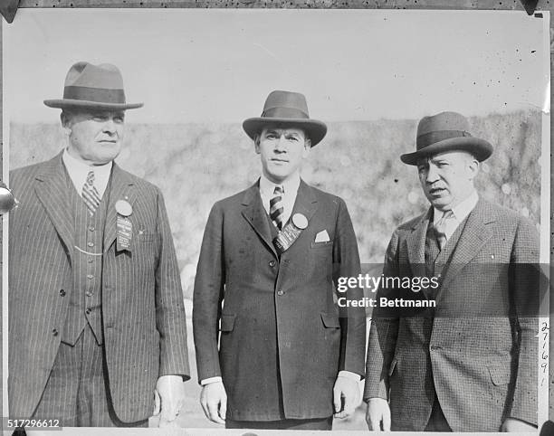 Knute Rockne with Glenn S. Warner, Stanford University Football coach, and Christy Walsh.