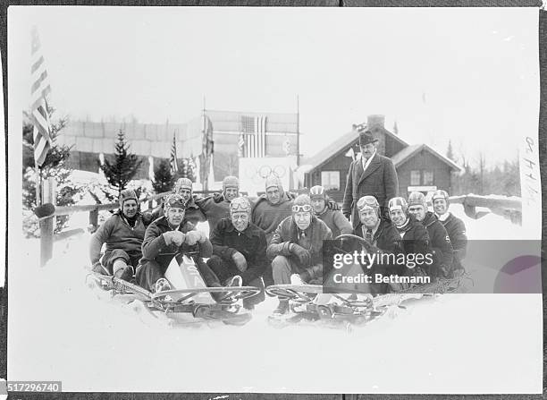 Here are the members of the 1936 Olympic Games Bobsled Team of the United states at Lake Placid, New York, after they had been selected to go to...