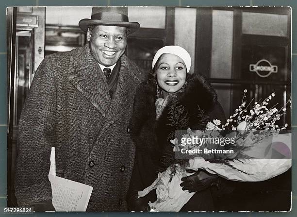 Paul Robeson and Princess Kouka, who left her home in the Sudan to make films, left Victoria Station in London for North Africa to start work on the...