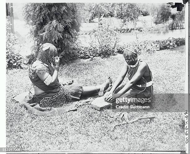 Primitive Snuff Takers. Zululand...During his visit to Zuland, his Royal Highness the Prince of Wales moved among a people of absorbing interest, who...