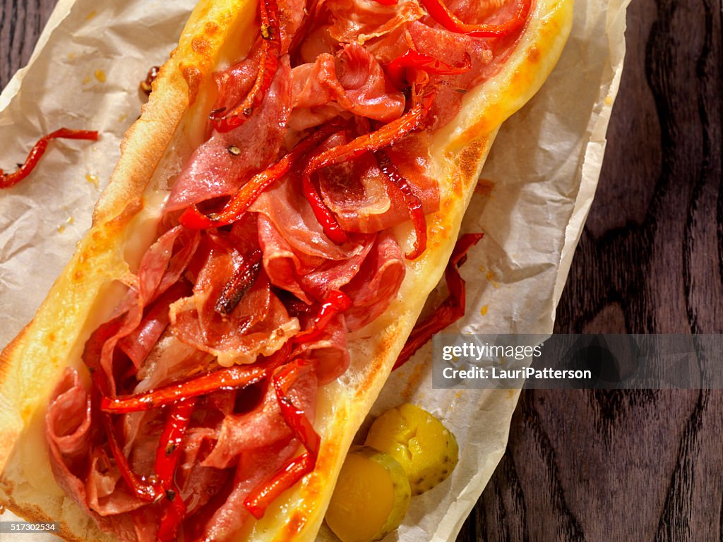 Toasted Italian Sandwich with Roasted Red Peppers