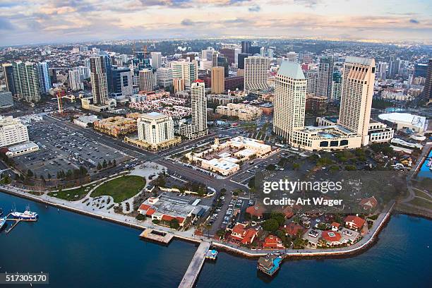 downtown san diego urban cityscape and waterfront - san diego stock pictures, royalty-free photos & images