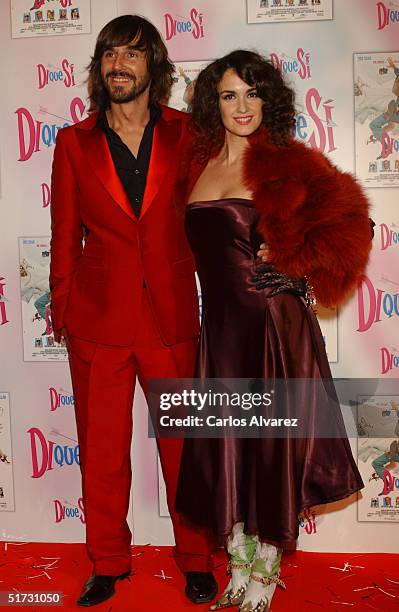 Spanish actress Paz Vega and actor Santi Millan arrive at the Spanish Premiere "Di Que Si " at the Palacio de la Musica cinema on November 11, 2004...