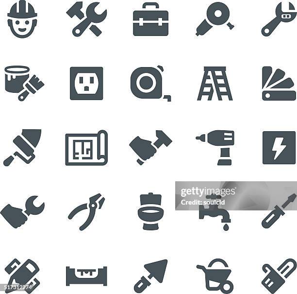 stockillustraties, clipart, cartoons en iconen met home repair icons - paint tube