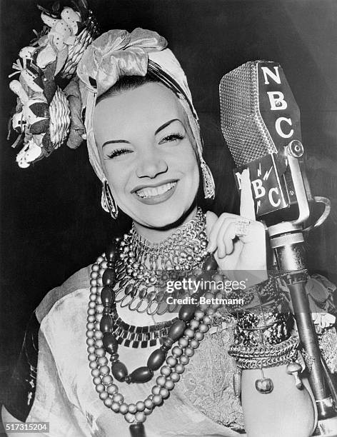 Carmen Miranda, Brazilian singer and dancer, is an NBC performer.