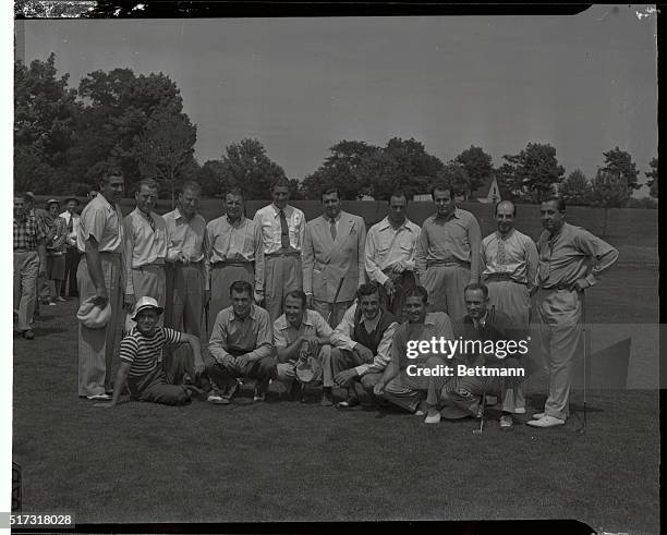 Shown at the Fresh Meadow Country Club, where they will take part in the Goodall, Round Robin Championship, are, front row, left to right, Tony...