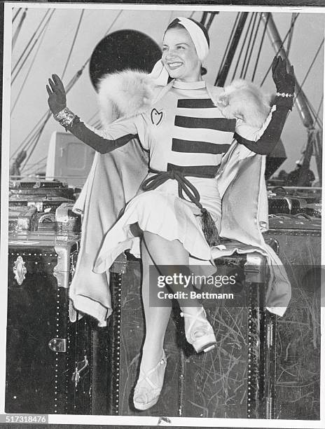 Portrait of Carmen Miranda Waving