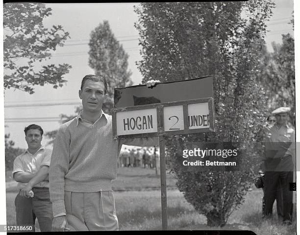 Ben Hogan, of White Plains, New York, among the leaders in the opening round of the National Open Golf Championship at the Canterbury Golf Club here,...
