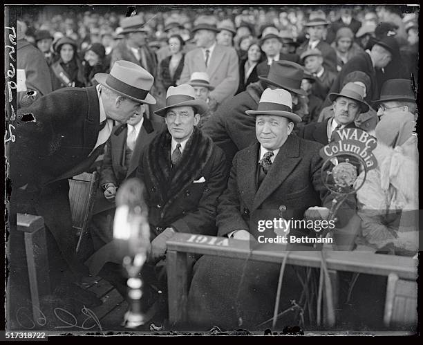 Notre Dame football coach, Knute Rockne, with Mayor Walker at Army Navy game