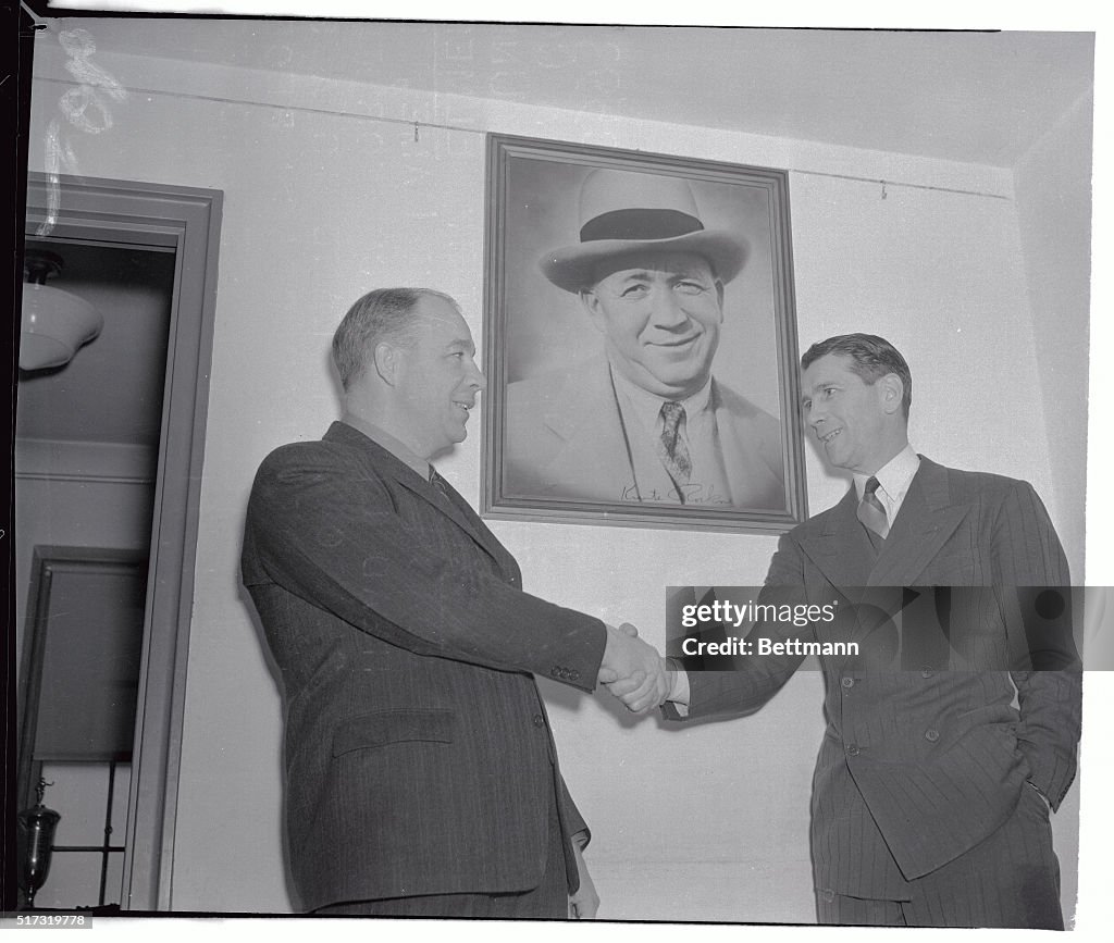 Elmer Hayden Shaking Hand of Joe Boland