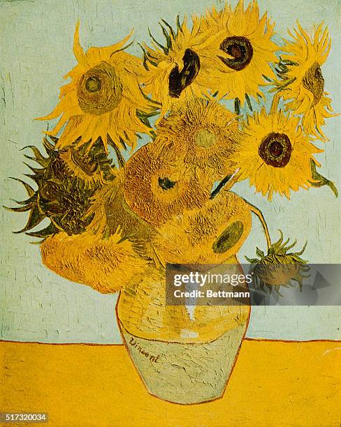 "SUNFLOWERS." PAINTING BY VINCENT VAN GOGH.