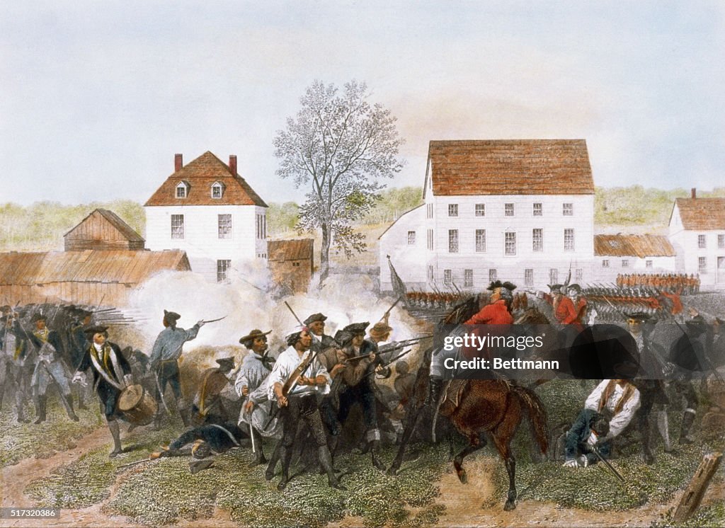 Engraving of the Battle of Lexington After Alonzo Chappel