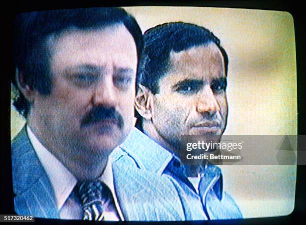 This photo shows Attorney Like McKissak with defendant Sirhan Sirhan.