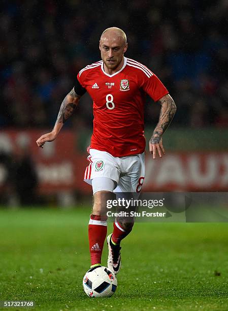 Wales player David Cotterill in action during the International friendly match between Wales and Northern Ireland at Cardiff City Stadium on March...