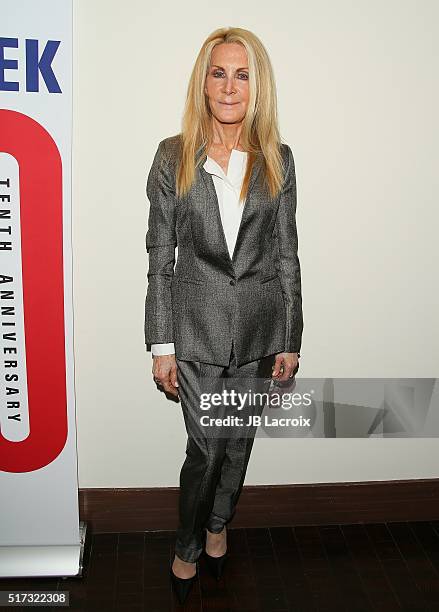 Joan Van Ark attends a media preview for 'Murder, Lust and Madness' on March 24, 2016 in Beverly Hills, California.