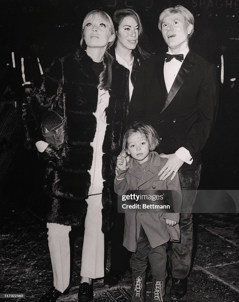 Nico, Mary Woronov, and Andy Warhol at Premiere