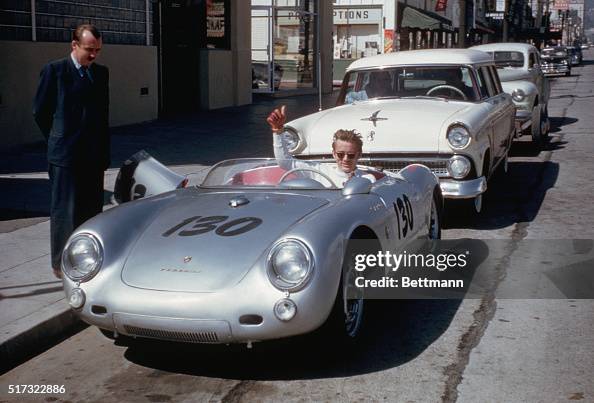 James Dean in His Porsche Spyder James Dean in His Porsche Spyder
