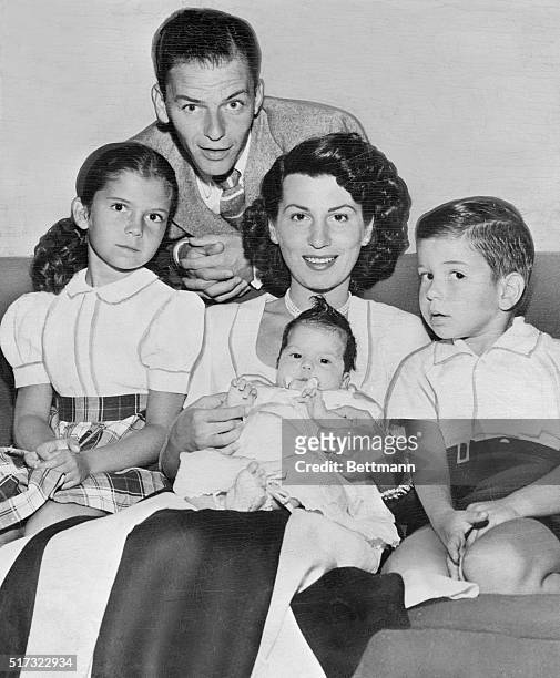 Frank Sinatra with his first wife and children.