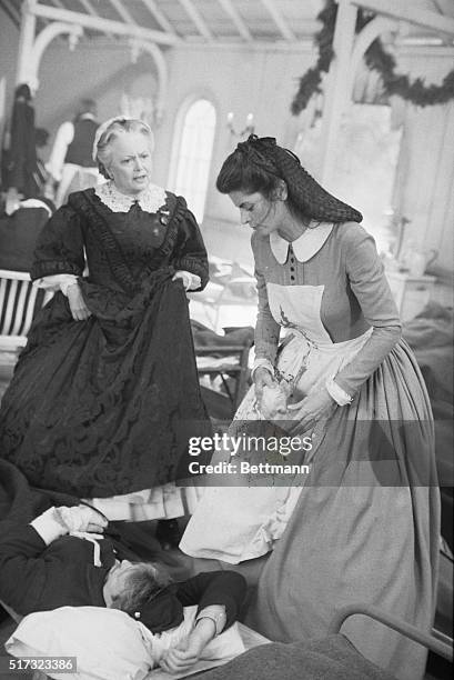 Kirstie Alley and Olivia De Havilland appear together in a scene from "North and South II", a television mini-series in 1986. De Havilland made a...