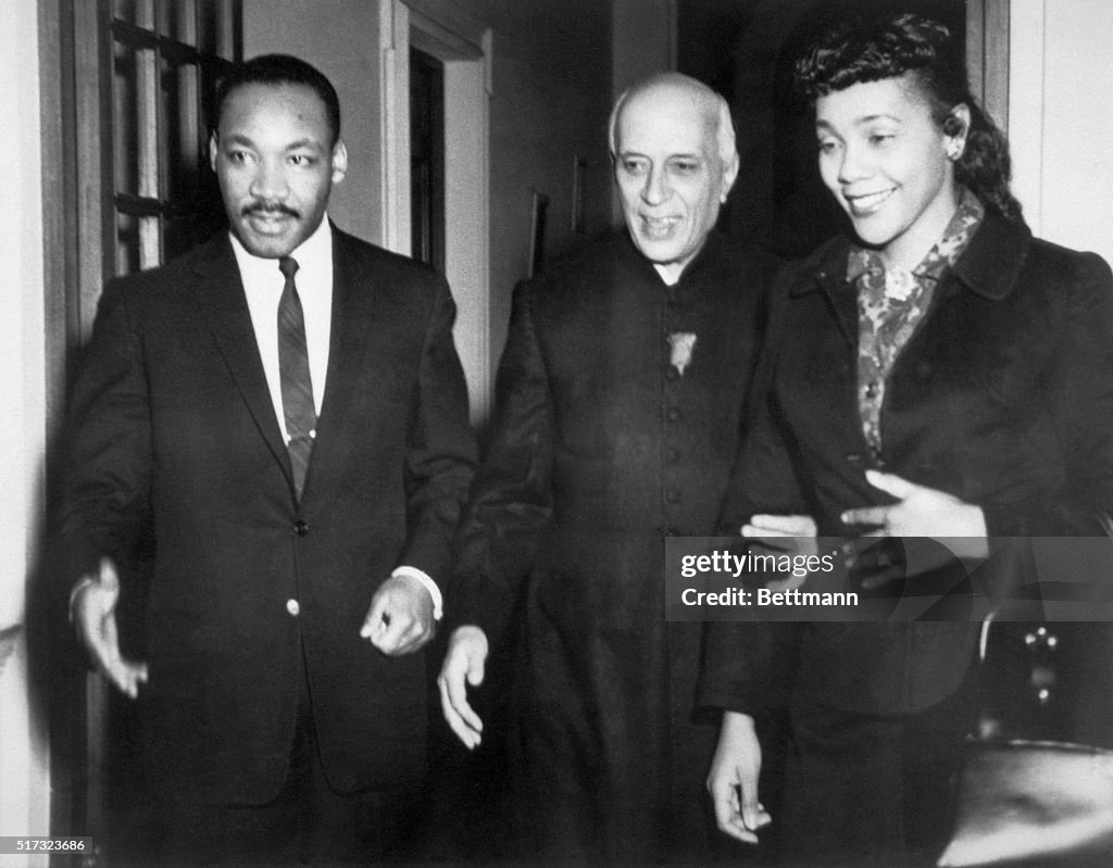 Martin Luther and Coretta King with Jawaharlal Nehru