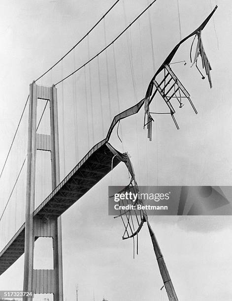 Washington: The Tacoma Narrows Bridge collapses in Washington.
