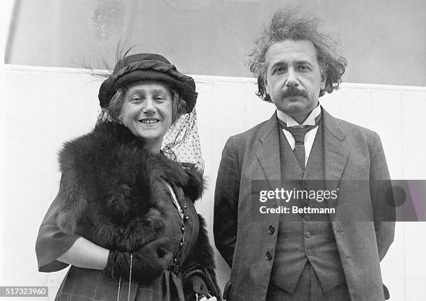 Dr. Albert Einstein and his wife sailing for home on the SS Celtic.