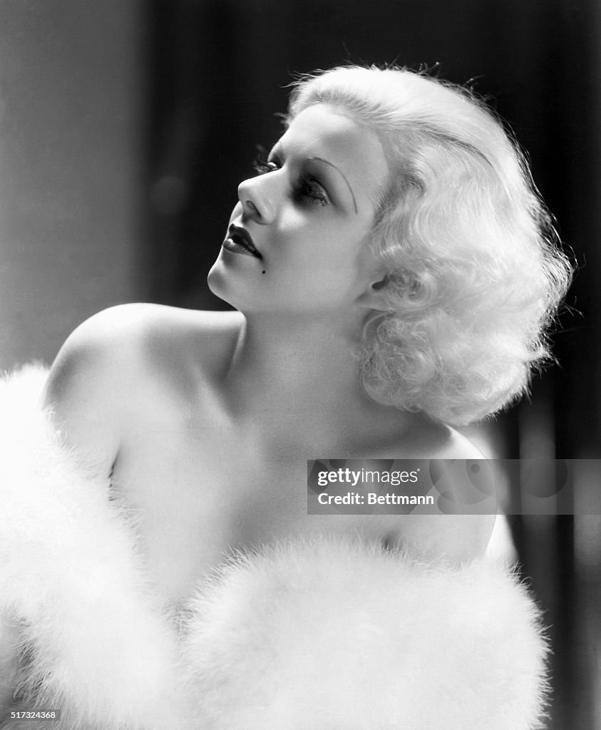 Actress Jean Harlow Wearing Fur