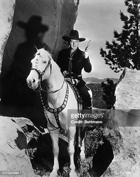 William Boyd Cowboy actor, shown as Hopalong Cassidy. Undated photograph.