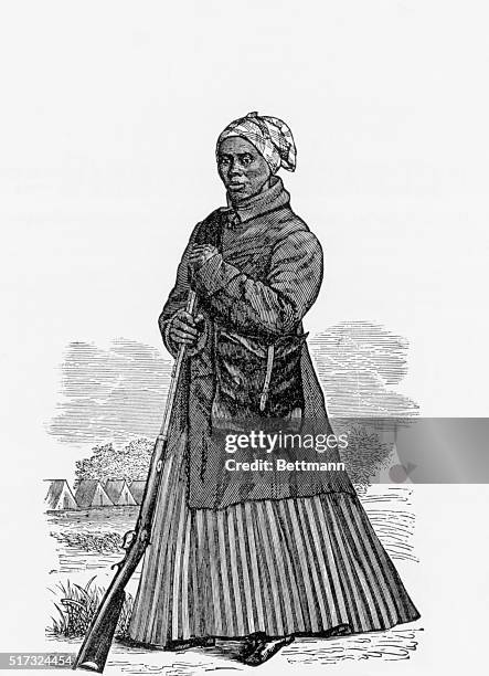 Harriet Tubman , famed abolitionist. Undated woodcut. BPA#258