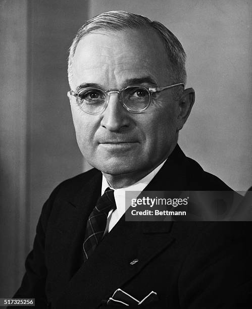 Official portrait of Harry S. Truman , 33rd president of the United States.