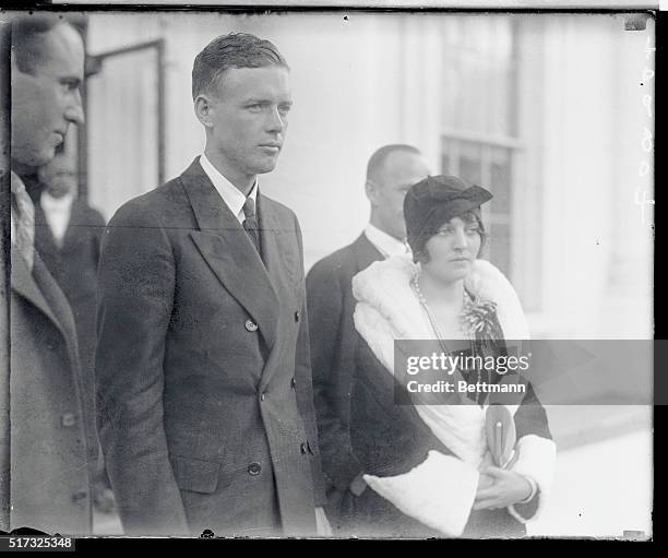 Closeup with Ruth Elder after lunch in the White house with Coolidge.