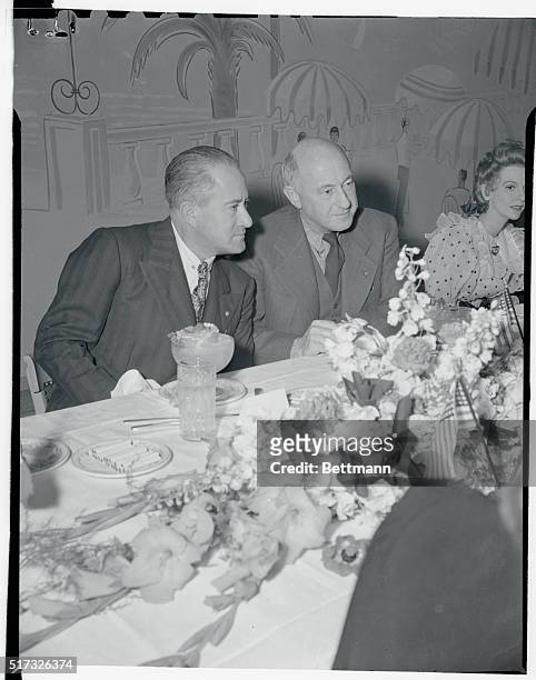 General Maximine Avila Camacho, brother of Mexico's President, , is shown with producer C. B. DeMille, as the general and his staff were feted at...