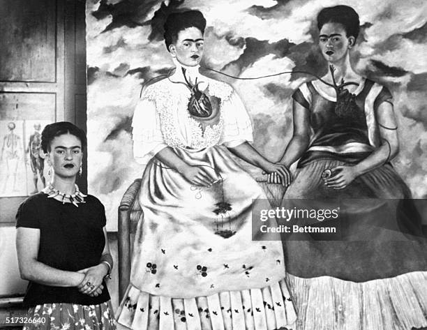 Artist Frida Rivera Three Times. Spectacular sample of the distinctive art of Frida Kahlo Rivera, who has recently entered into a joint divorce...