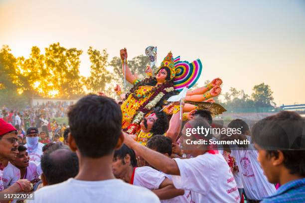 durga puja festival : the immersion day - dussehra bildbanksfoton och bilder