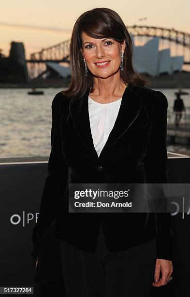 Anne Sanders arrives ahead of opening night of Handa Opera's Turandot on March 24, 2016 in Sydney, Australia.