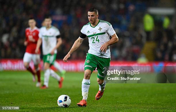 Northern Ireland player Conor Washington in action during the International friendly match between Wales and Northern Ireland at Cardiff City Stadium...