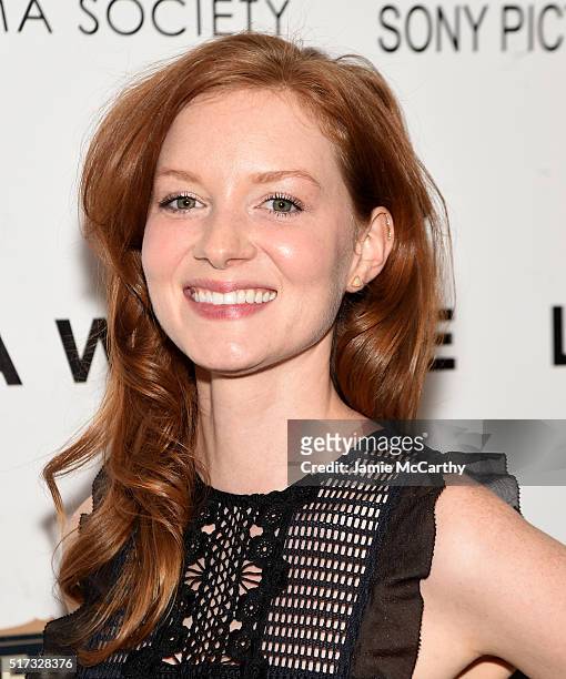 Actress Wrenn Schmidt attends The Cinema Society With Hestia & St-Germain Host a Screening of Sony Pictures Classics' "I Saw the Light" at Metrograph...
