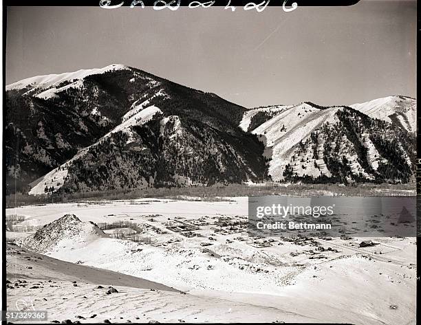 Photo shows Ketchum, ID, from the top of Rund Mountain.