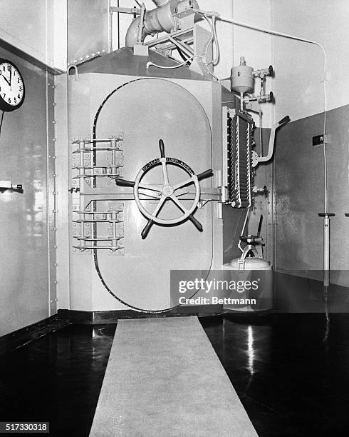 The sealed door of the gas chamber at San Quentin prison in California. Caryl Chessman was put to death here in May 1960.