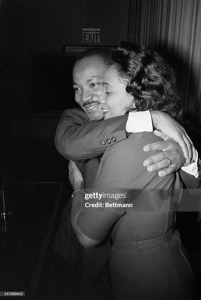 Dr. Martin Luther King, Jr. Hugs Wife, Coretta