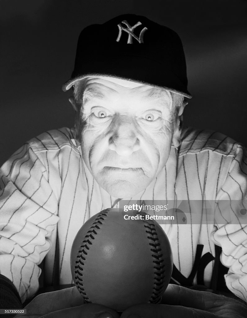 Casey Stengel Reading the Yankees' Fortune