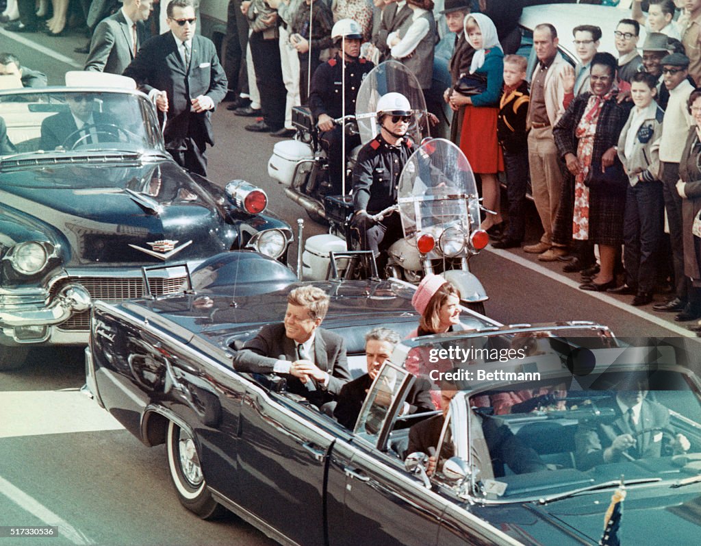 Kennedys Riding in Dallas Motorcade