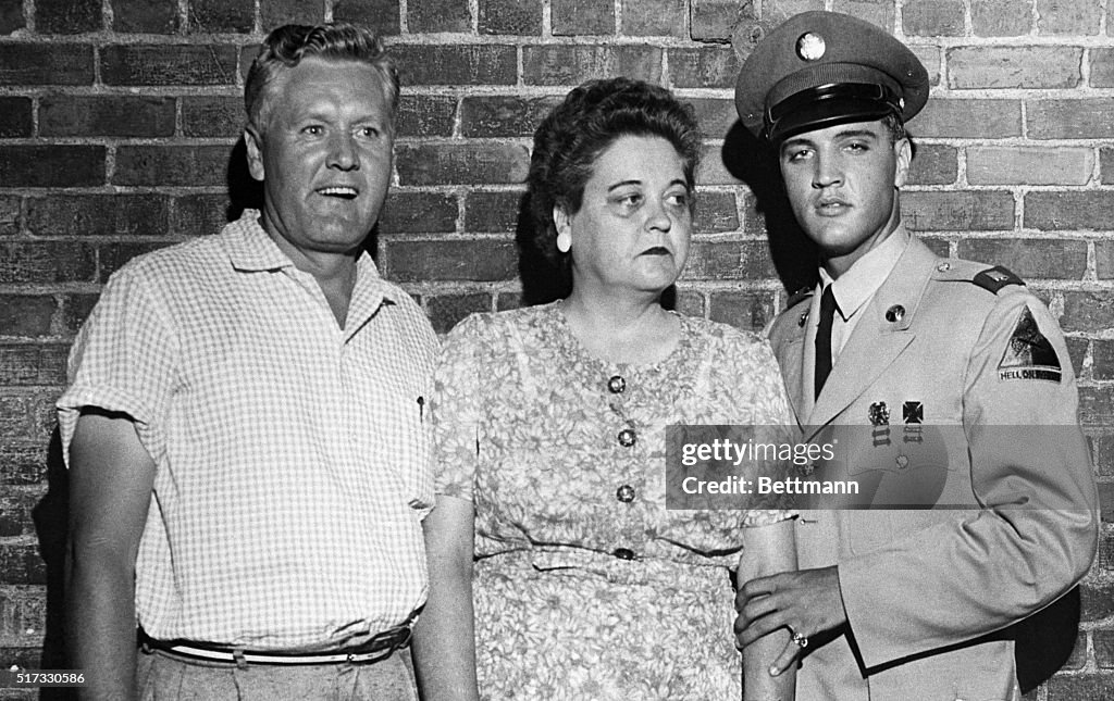 Elvis Presley on Leave with His Parents