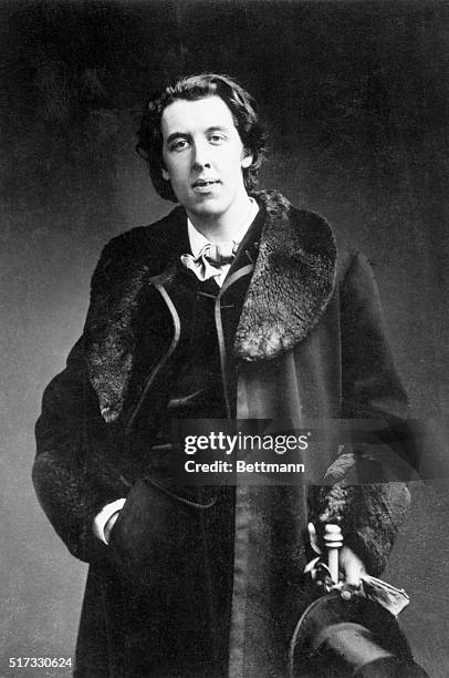 Photographic portrait of Oscar Wilde, Irish poet and Dramatist . Filed 1928