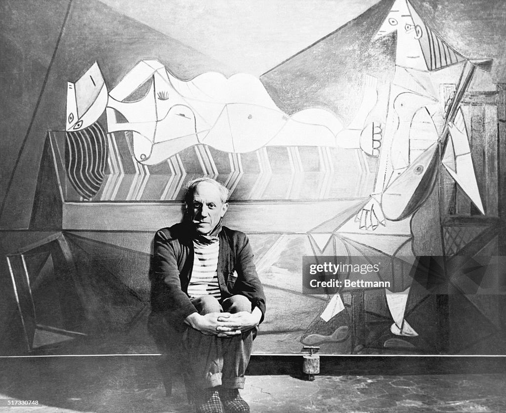 Picasso in Front of One of His Paintings