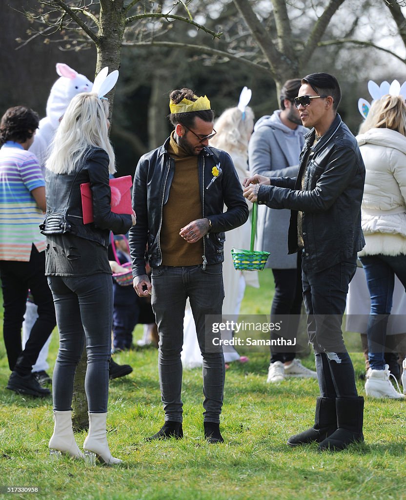 The cast of TOWIE film an Easter egg hunt in Forty Hall in Enfield.