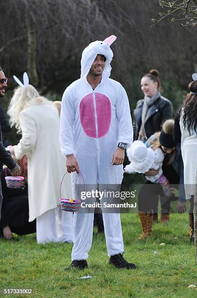 The TOWIE Cast are seen filming an Easter egg hunt on March 22, 2016 in Enfield, London.