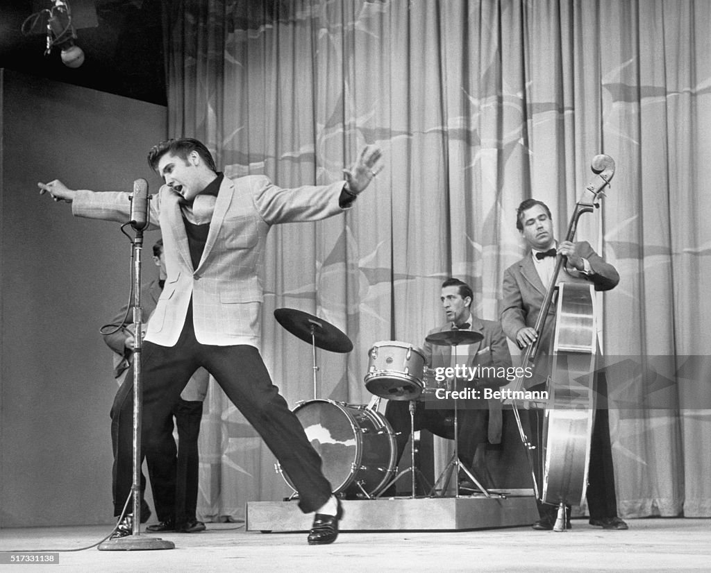 Elvis Presley Performing On Stage
