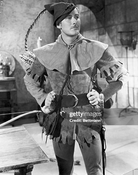 Errol Flynn as Robin Hood in the film of the same name. Undated movie still.